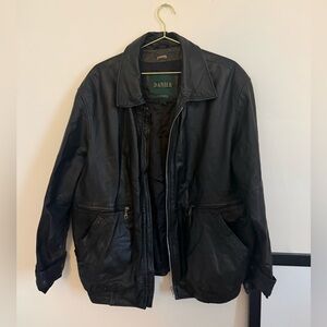 Vintage leather bomber jacket